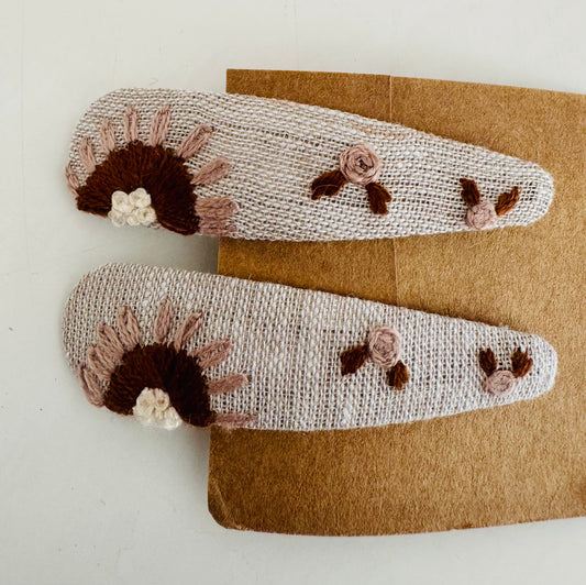 Haar Spangen Sonne braun