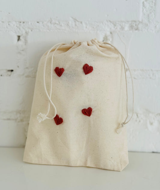 Leinen Beutel Mini Herz